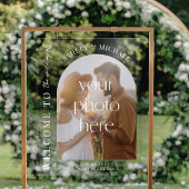 Elegant Modern Acrylic Photo Wedding Welcome Sign アクリルサイン