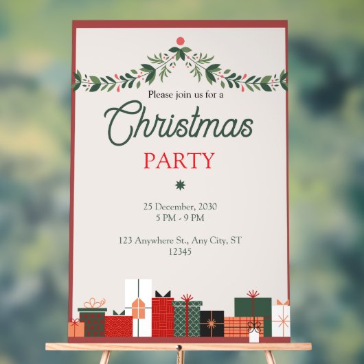 Elegant Modern Acrylic Sign for Festive Christmas  アクリルサイン (ニュートラル)