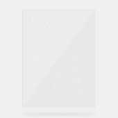 Elegant Modern Alphabetical Find Your Seat Wedding アクリルサイン (正面)