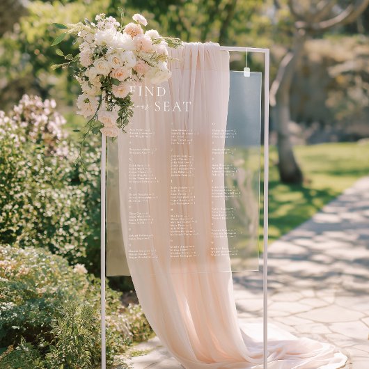 Elegant Modern Alphabetical Find Your Seat Wedding アクリルサイン