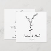Elegant, Modern and Minimalist Twigs Desig 招待状 (正面/裏面)