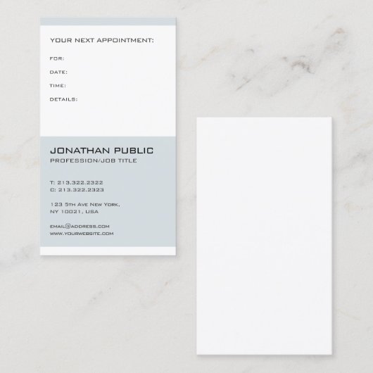 elegant Modern Appointment Dentist博士のメモ 予約カード (正面/裏面)