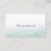 Elegant Modern Aquerell Mint Grün Gold プレイスカード (裏面)