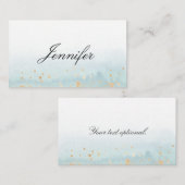 Elegant Modern Aquerell Mint Grün Gold プレイスカード (正面/裏面)