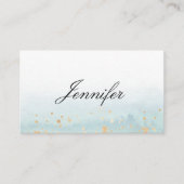 Elegant Modern Aquerell Mint Grün Gold プレイスカード (正面)