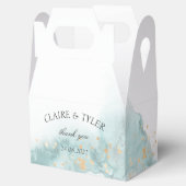 Elegant Modern Aquerell Mint Grün Gold Hochzeit フェイバーボックス (オープン)