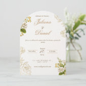 Elegant Modern Arch Floral Wedding Invitation 招待状 (スタンド正面)