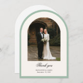 Elegant Modern Arch Photo Wedding Thank You Card 招待状 (正面/裏面)