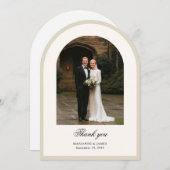 Elegant Modern Arch Photo Wedding Thank You Card 招待状 (正面/裏面)
