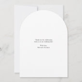 Elegant Modern Arch Photo Wedding Thank You Card 招待状 (裏面)