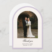 Elegant Modern Arch Photo Wedding Thank You Card 招待状 (正面/裏面)