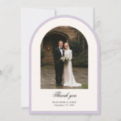 Elegant Modern Arch Photo Wedding Thank You Card 招待状 (正面)