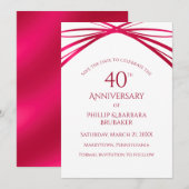 Elegant Modern Arch Ruby 40th Anniversary Party セーブザデート (正面/裏面)