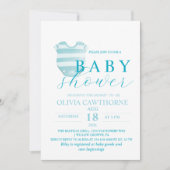 Elegant Modern  Baby Shower Boy 招待状 (正面)