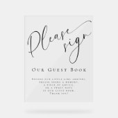 Elegant Modern Baby Shower Guest Book  アクリルサイン (正面)