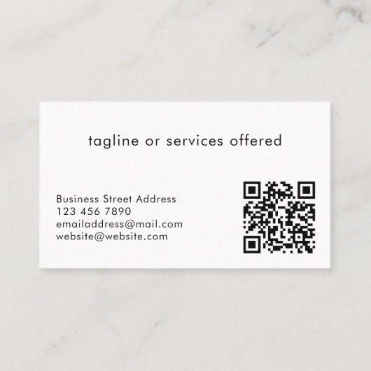 Elegant Modern Beige Logo QR Code Professional 名刺 (裏面)