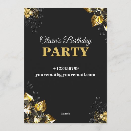 Elegant & Modern Birthday Card – CUSTOMIZABLE CARD 招待状 (裏面)