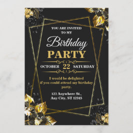 Elegant & Modern Birthday Card – CUSTOMIZABLE CARD 招待状