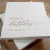 Elegant Modern Birthday Party Personalized Gold 箔ナプキン