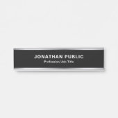 Elegant Modern Black And Silver Glamour Luxury サインプレート (正面)