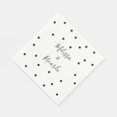 Elegant Modern Black and White Polka Dots スタンダードランチョンナプキン (角)