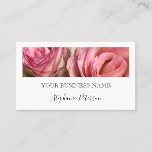 Elegant Modern Black Custom Floral Photo Template  名刺 (正面)