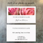 Elegant Modern Black Custom Floral Photo Template  名刺