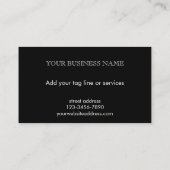 Elegant Modern Black Custom Floral Photo Template  名刺 (裏面)