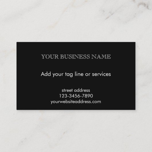 Elegant Modern Black Custom Floral Photo Template  名刺 (裏面)