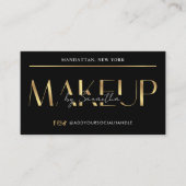 Elegant Modern Black & Gold Effect Makeup Artist 名刺 (正面)