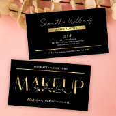 Elegant Modern Black & Gold Effect Makeup Artist 名刺