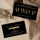 Elegant Modern Black & Gold Effect Makeup Artist 名刺