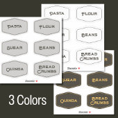 Elegant Modern Black Gold Pantry Food Jar Labels シール