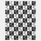 Elegant Modern Black White Typography Christmas フリースブランケット (正面)