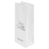Elegant Modern Black & White Wedding Welcome ワインギフトバッグ (正面アングル)