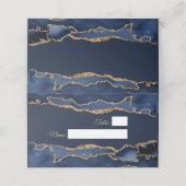 Elegant & Modern Blue and Gold Agate  プレイスカード (外部開封)