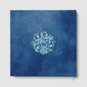 Elegant Modern Blue Hydrangea Floral Photo Wedding ゲストブック (裏面)