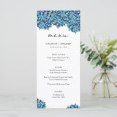  Elegant Modern Blue Hydrangeas Floral Wedding メニュー (スタンド正面)