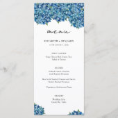  Elegant Modern Blue Hydrangeas Floral Wedding メニュー (正面)