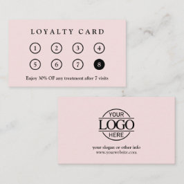 Elegant Modern Blush Pink Company Business Logo ロイヤリティカード