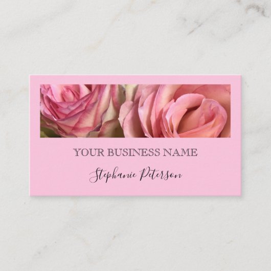 Elegant Modern Blush Pink Custom Photo Template  名刺 (正面)