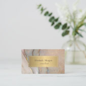 Elegant Modern Blush Pink Opal Gold 名刺 (スタンド正面)