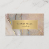 Elegant Modern Blush Pink Opal Gold 名刺 (正面)