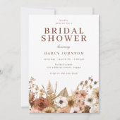 Elegant Modern Boho Floral Bridal Shower 招待状 (正面)