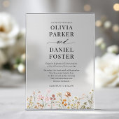 Elegant Modern Boho Wildflower Wedding  アクリル招待状