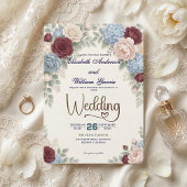 Elegant Modern Botanical All In One QR Code 招待状