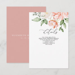 Elegant Modern Botanical Blush Floral Wedding エンクロージャーカード