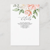 Elegant Modern Botanical Blush Floral Wedding エンクロージャーカード (正面)