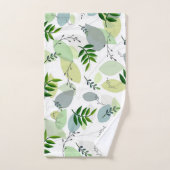 Elegant, Modern Botanical Garden Leaves on White バスタオルセット (ハンドタオル)