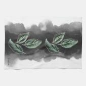 Elegant Modern Botanical Leaves キッチンタオル (横)
